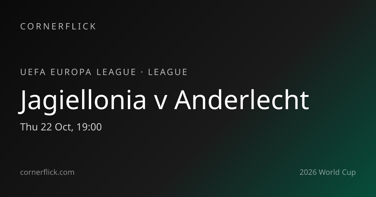 Jagiellonia vs Anderlecht — UEFA Europa League · Cornerflick